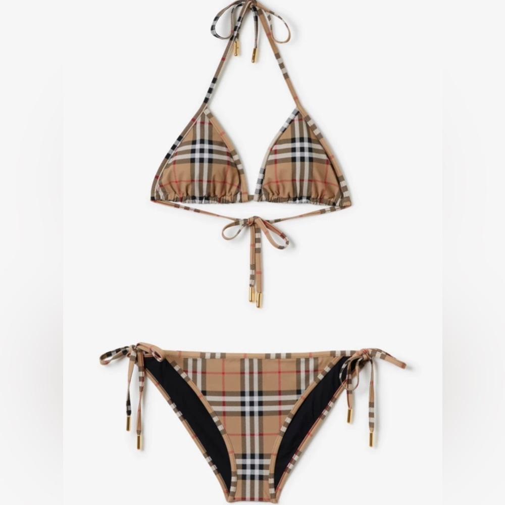 Burberry Vintage Check Triangle Two-Piece Bikini